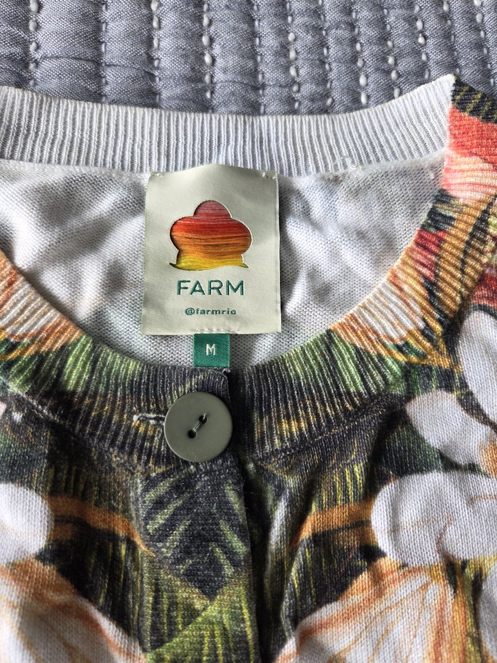 FARM Rio Green Multi Floral Button-Front Cardigan - Picture 4 of 7